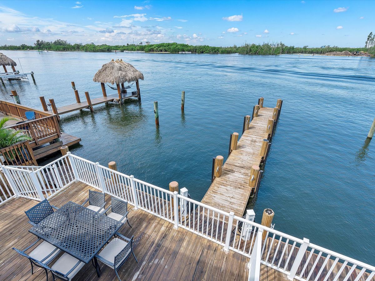 Private dock and tiki hut on the Intracoastal